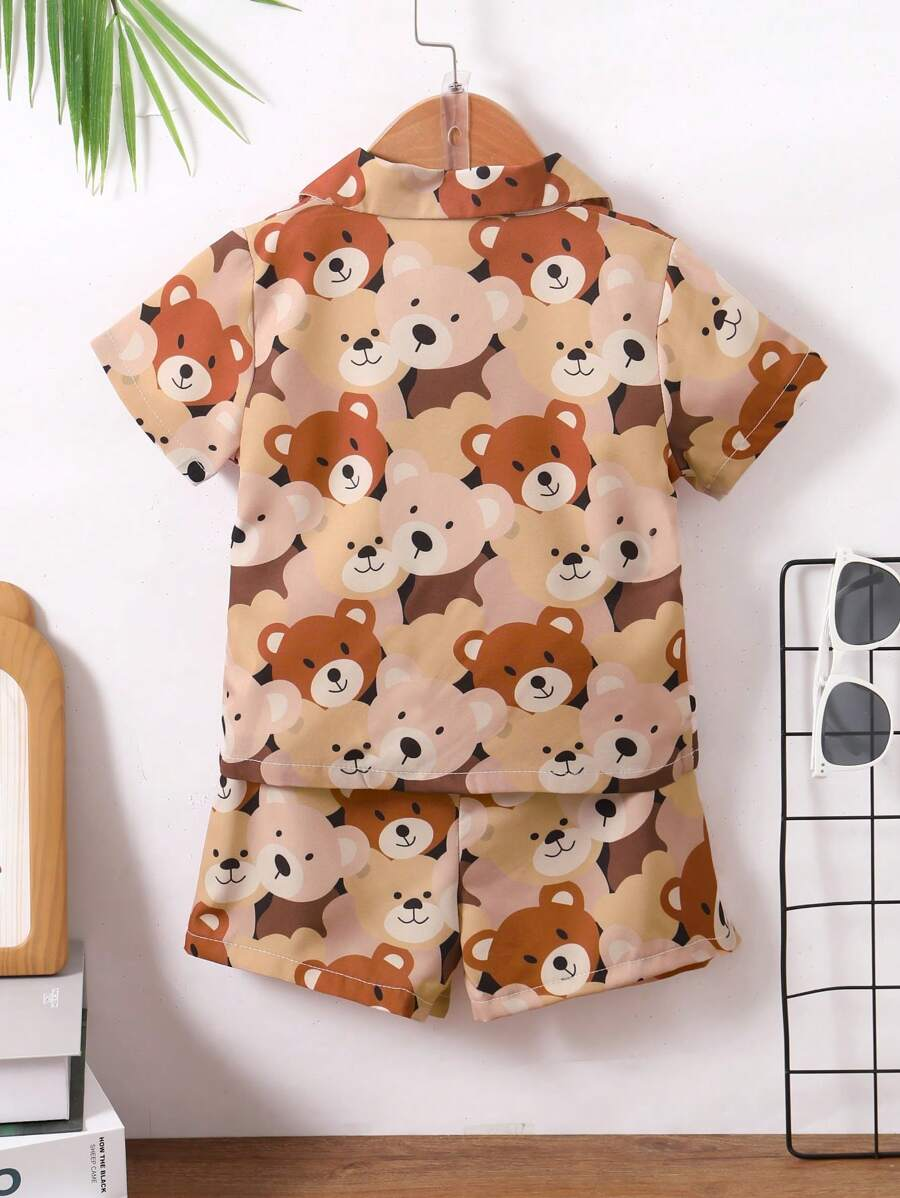 Tettdy Bear Print Kid's Co-Ord Set