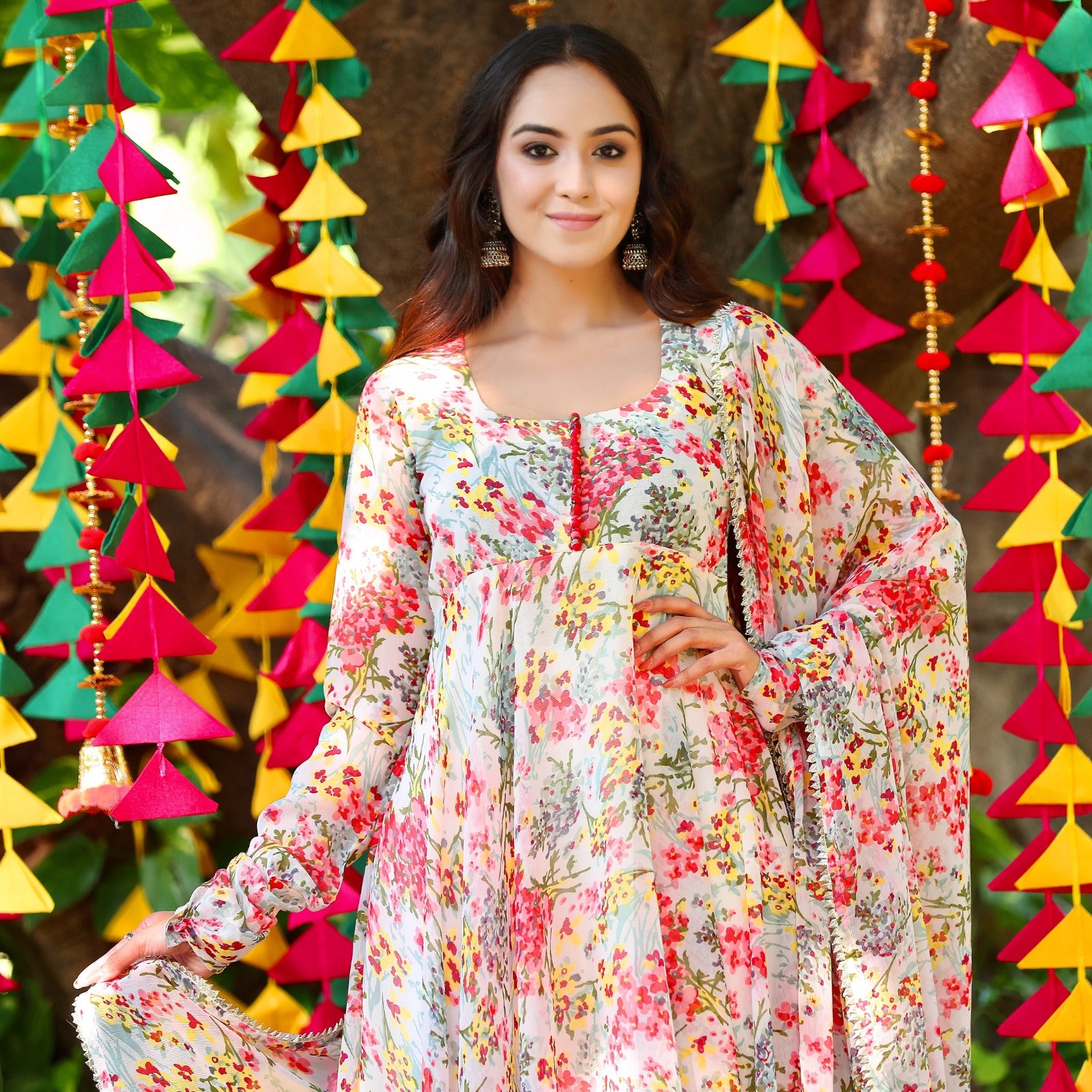 White Gown With Dupatta