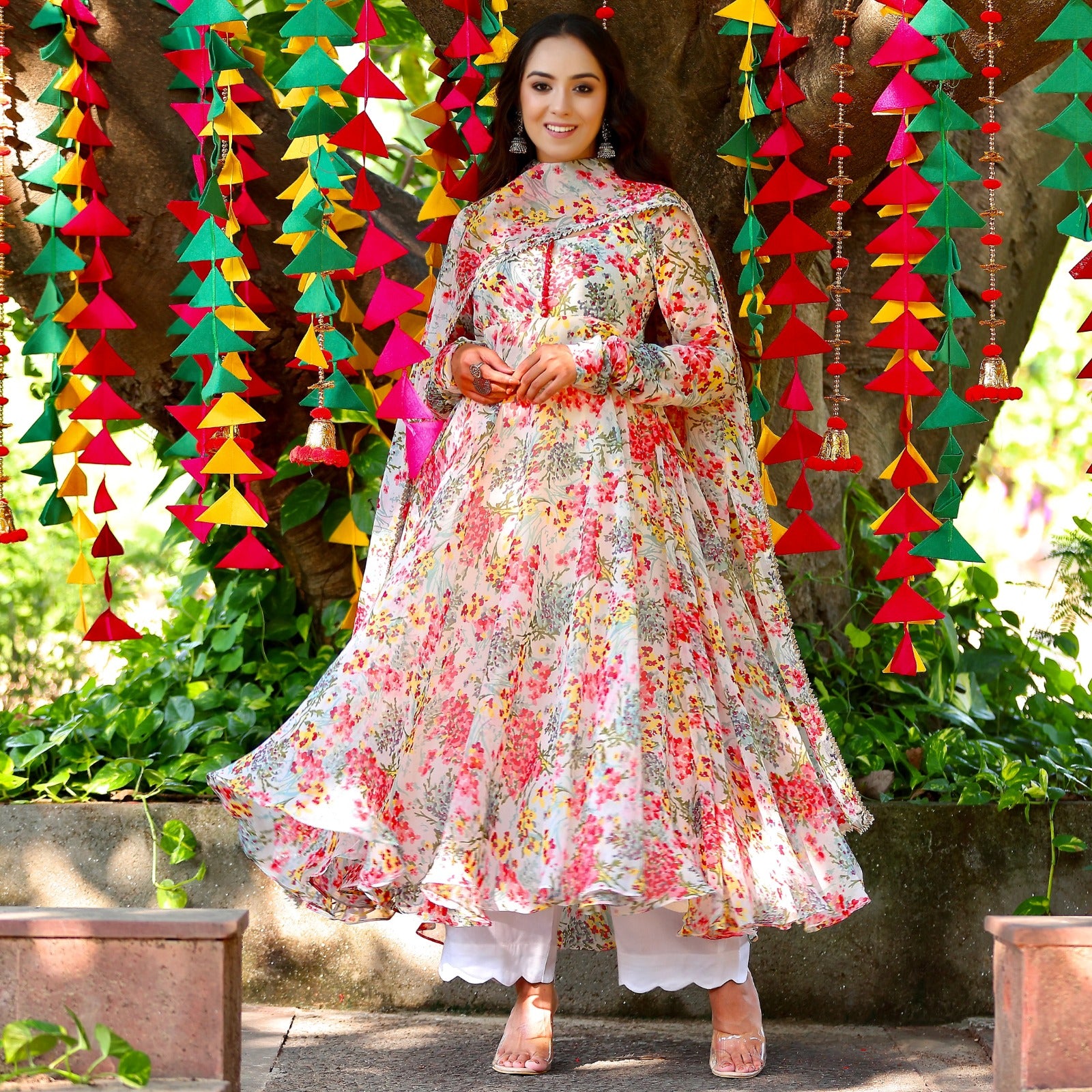 White Gown With Dupatta