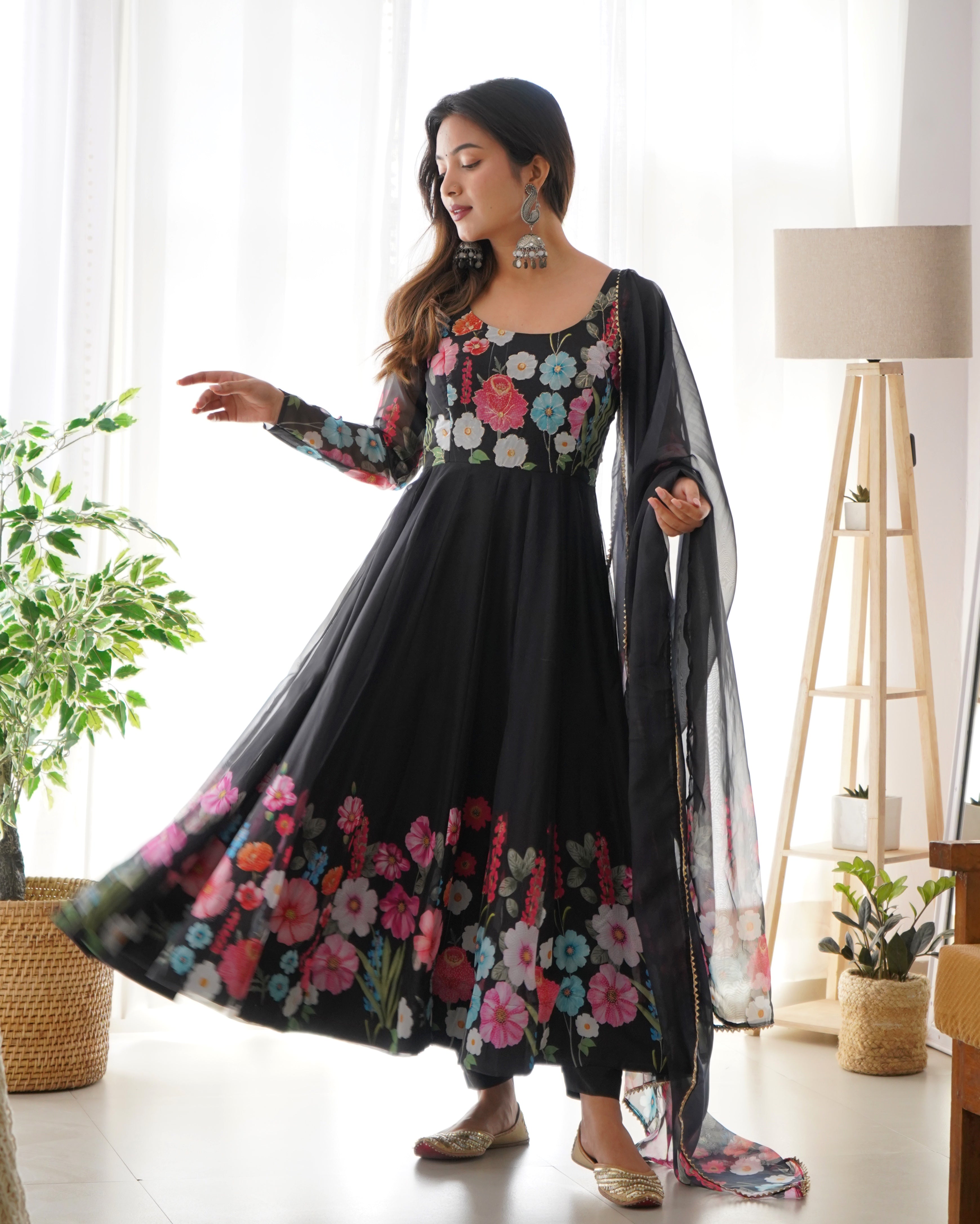 Handwork Anarkali Three Per Sut (NKB25)