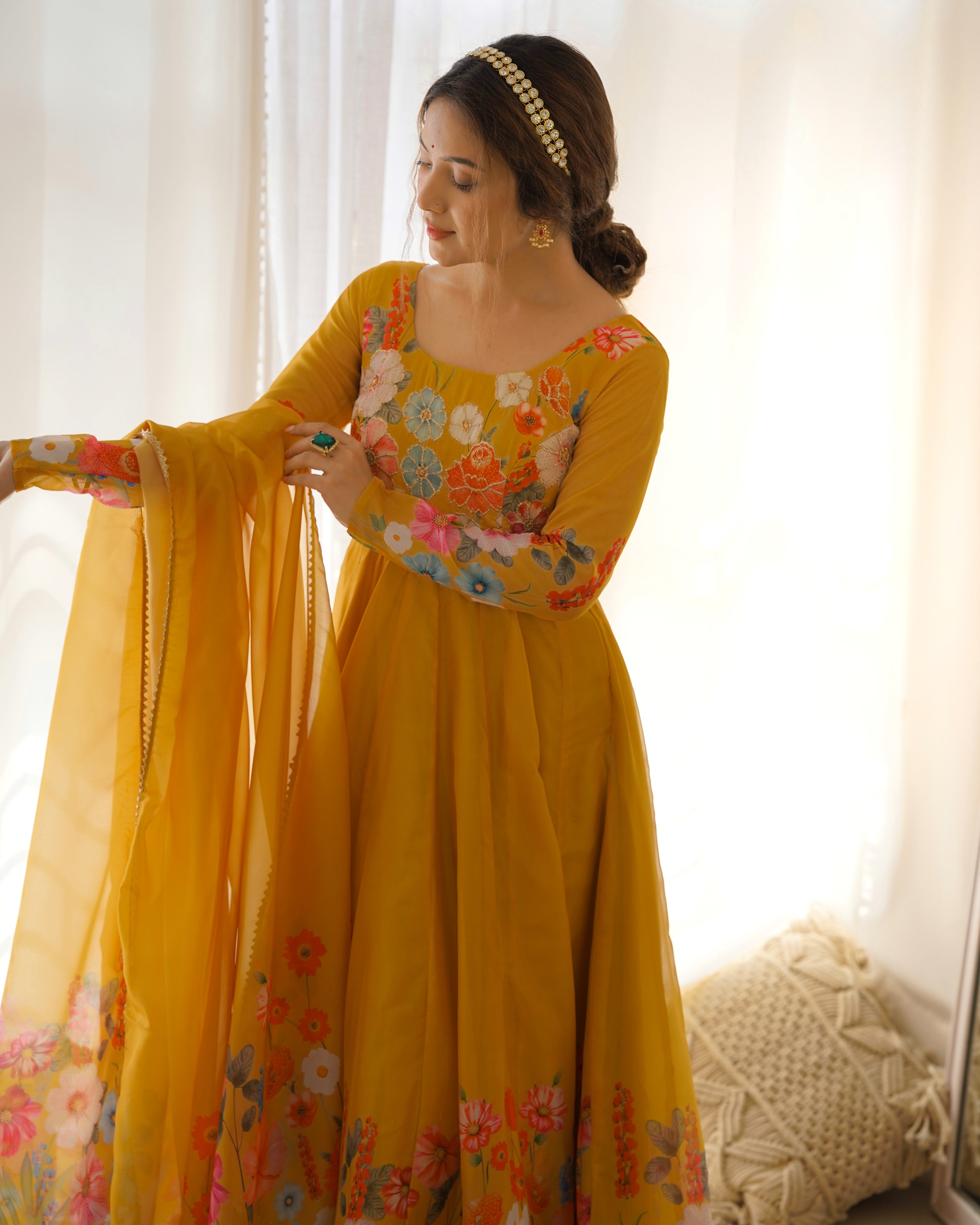 Handwork Anarkali Three Per Sut (NKB25)