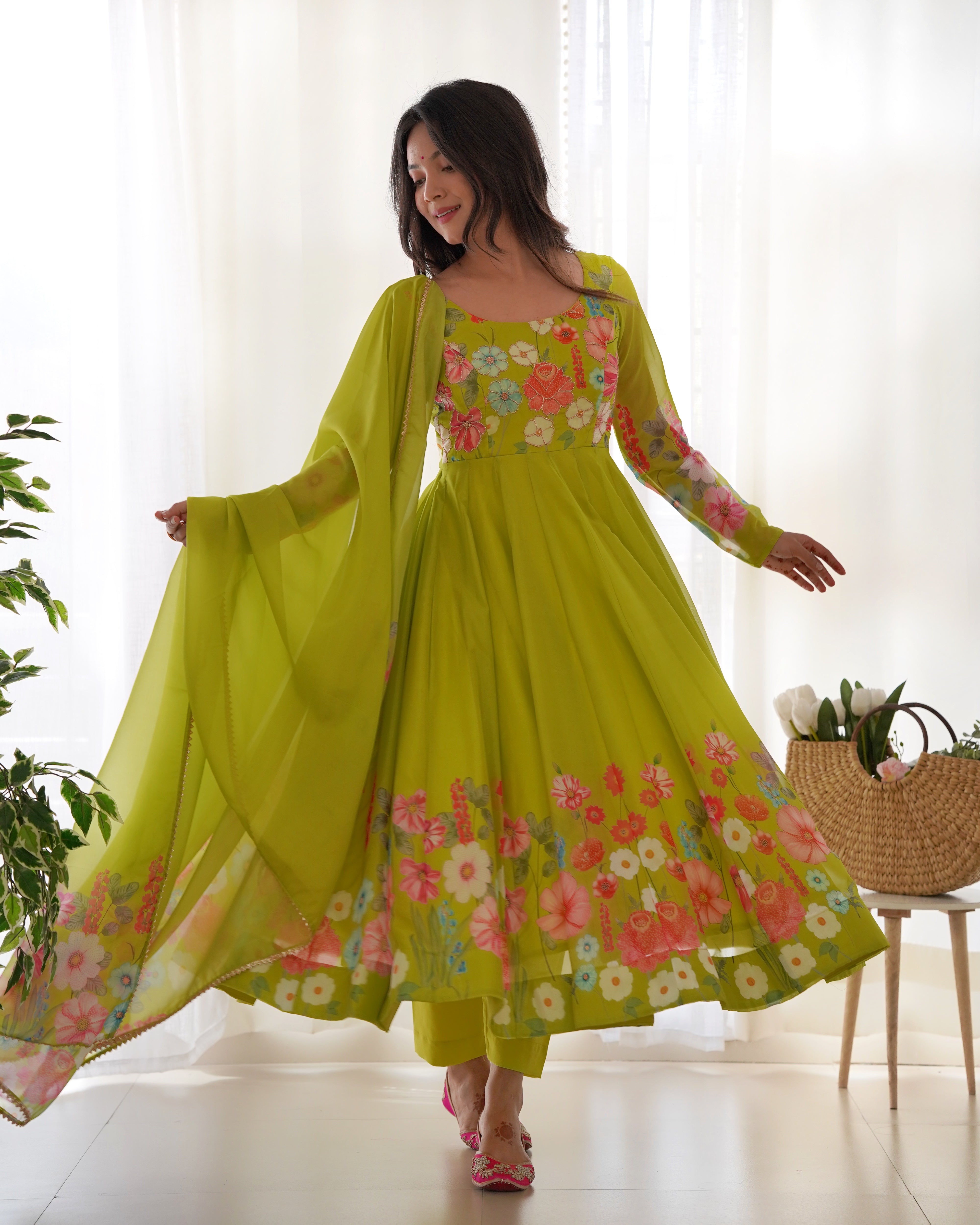 Handwork Anarkali Three Per Sut (NKB25)