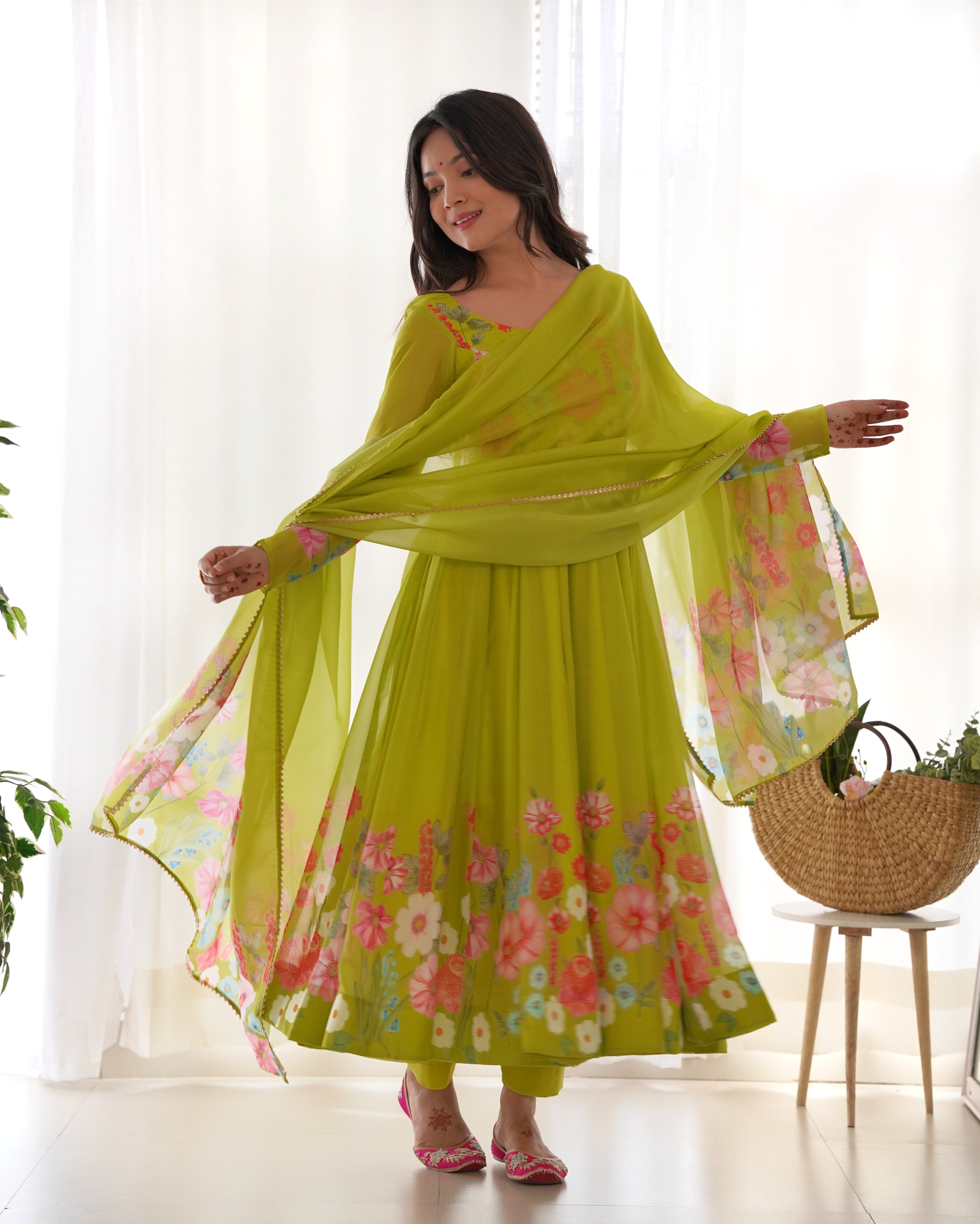 Handwork Anarkali Three Per Sut (NKB25)